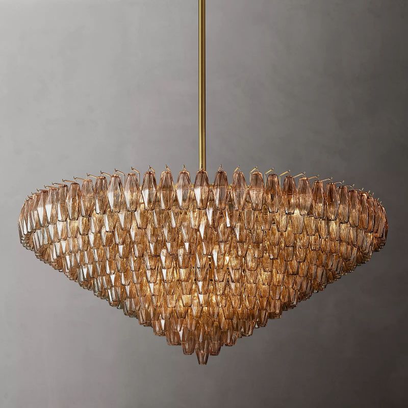 Chiara Glass Multi-Tier Round Chandelier 61" - Franing