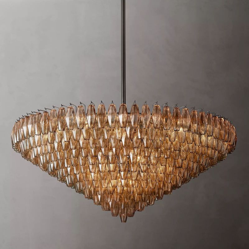 Chiara Glass Multi-Tier Round Chandelier 61" - Franing