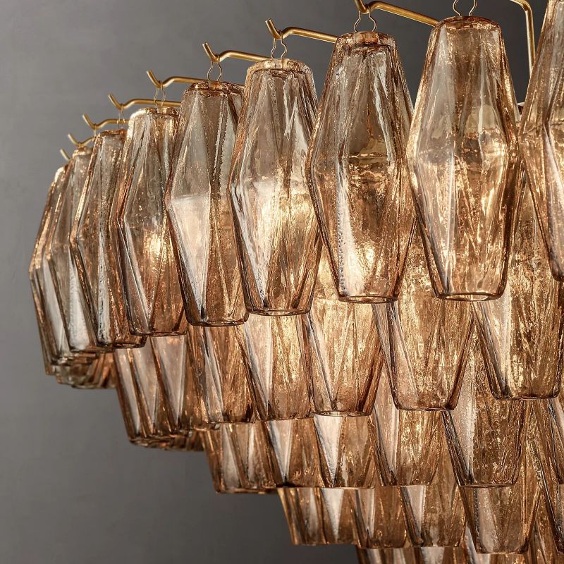Chiara Glass Multi-Tier Round Chandelier 61" - Franing