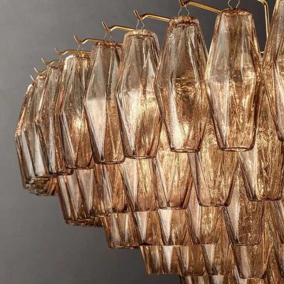 Chiara Glass Multi-Tier Round Chandelier 61" - Franing