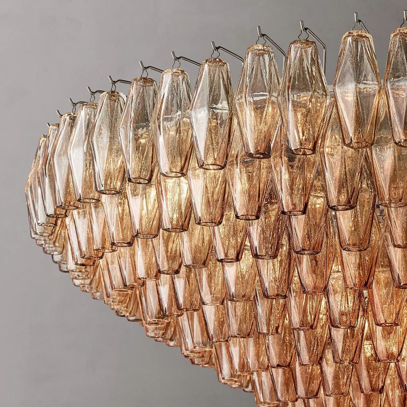 Chiara Glass Multi-Tier Round Chandelier 61" - Franing