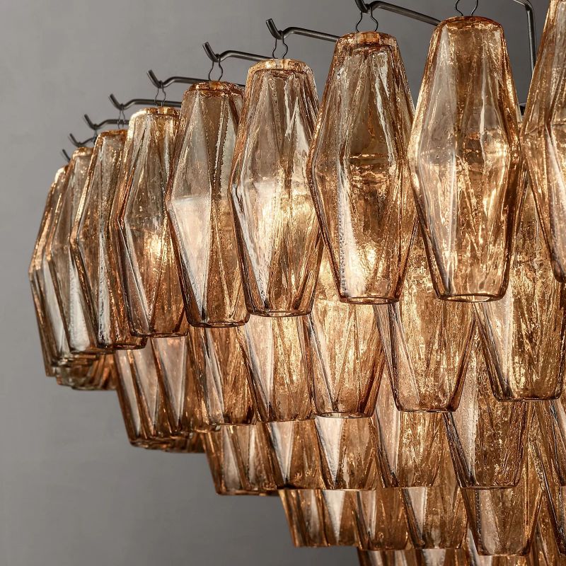 Chiara Glass Multi-Tier Round Chandelier 61" - Franing