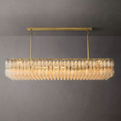 Chiara Clear Glass Rectangular Chandelier 74" - Franing