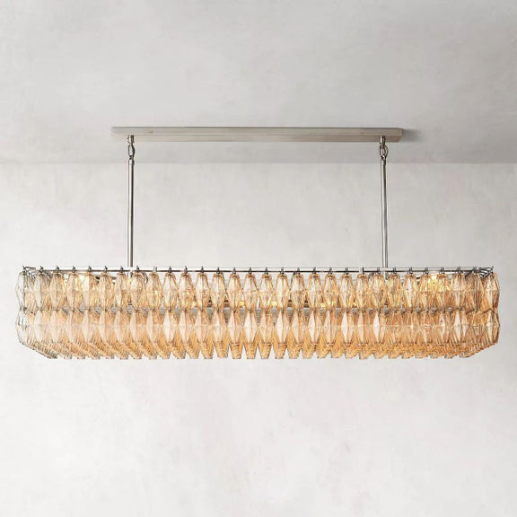 Chiara Clear Glass Rectangular Chandelier 74" - Franing
