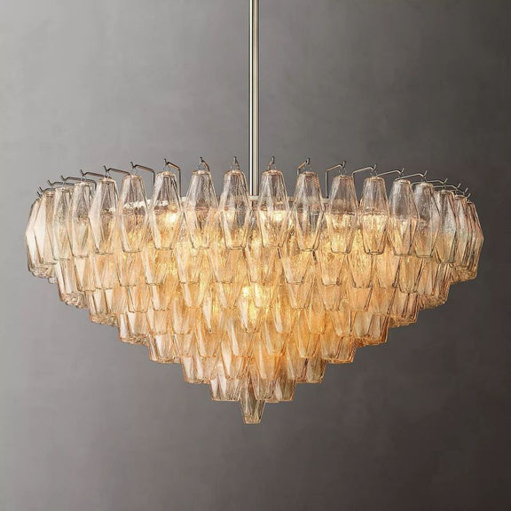 Chiara Clear Glass Tiered Round Chandelier 37" - Franing