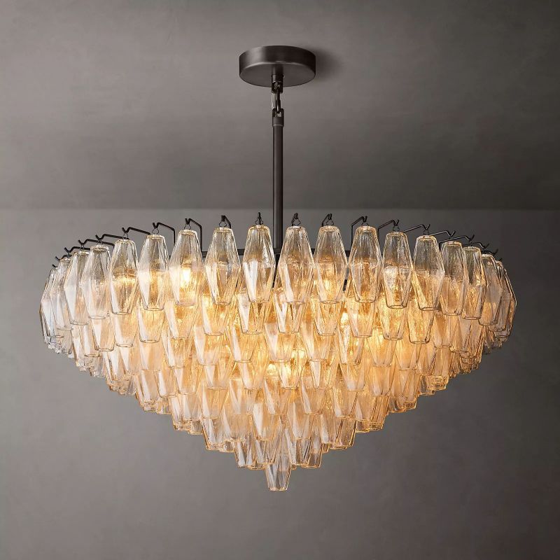 Chiara Clear Glass Tiered Round Chandelier 37" - Franing