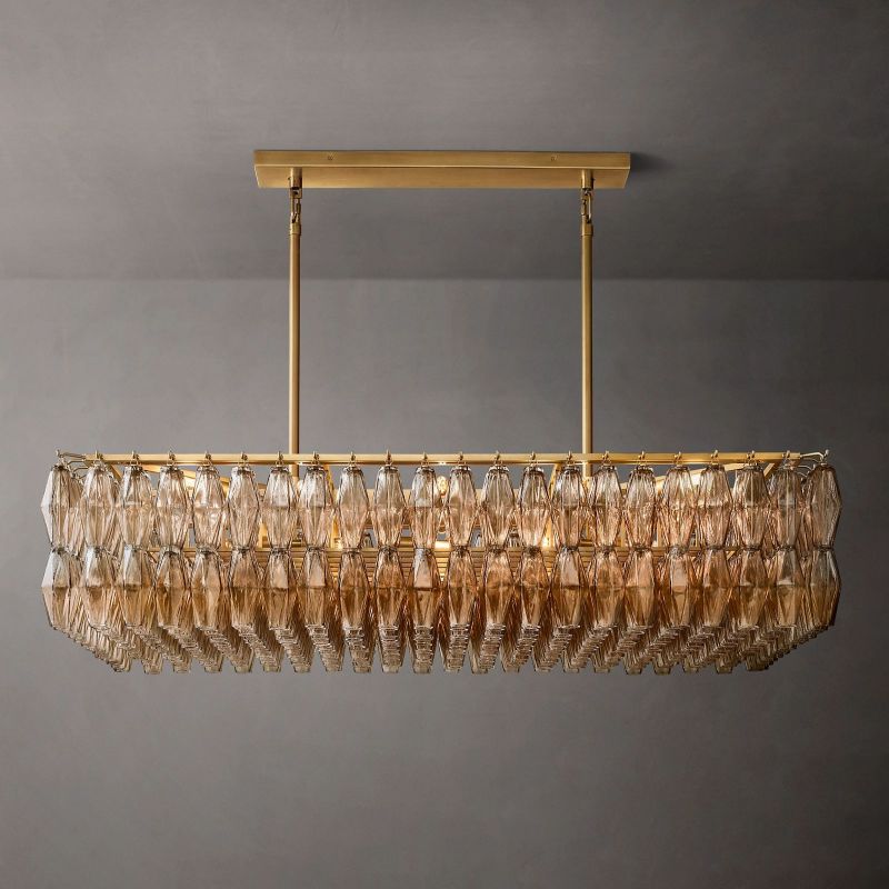 Chiara Glass Rectangular Chandelier 54" - Franing