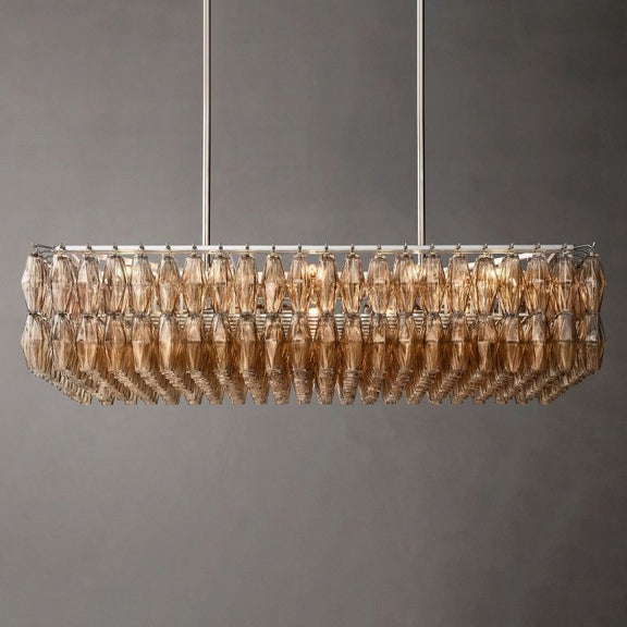 Chiara Glass Rectangular Chandelier 54" - Franing