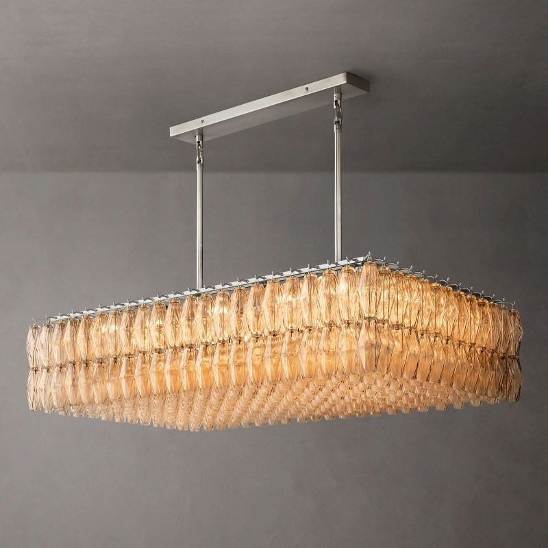 Chiara Glass Rectangular Chandelier 54" - Franing