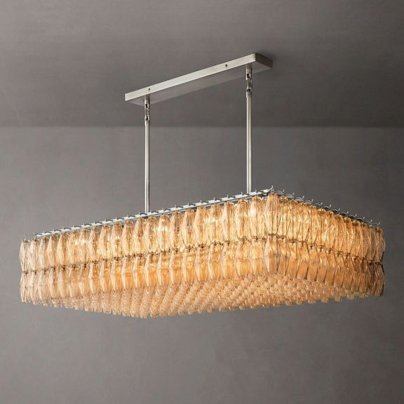Chiara Glass Rectangular Chandelier 54" - Franing