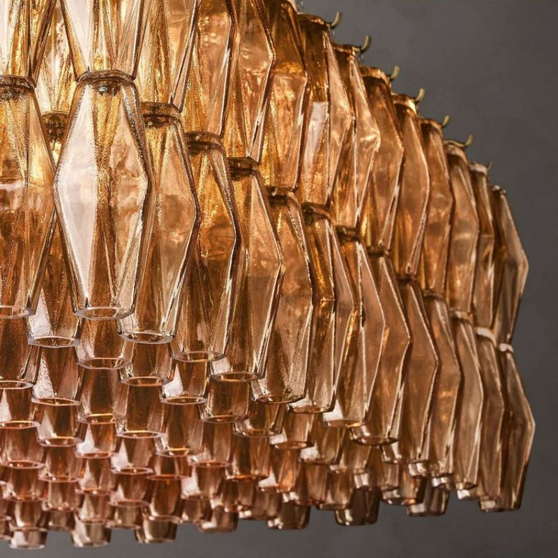 Chiara Smoke Glass Rectangular Chandelier 74" - Franing