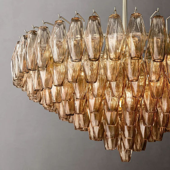 Chiara Smoke Glass Tiered Round Chandelier 37" - Franing