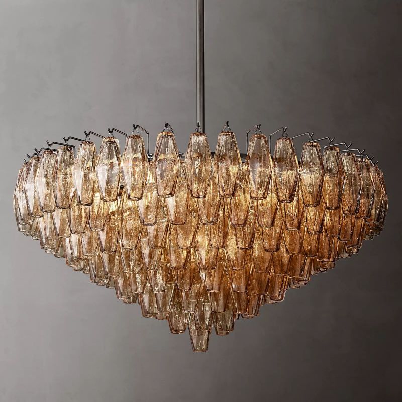 Chiara Smoke Glass Tiered Round Chandelier 37" - Franing