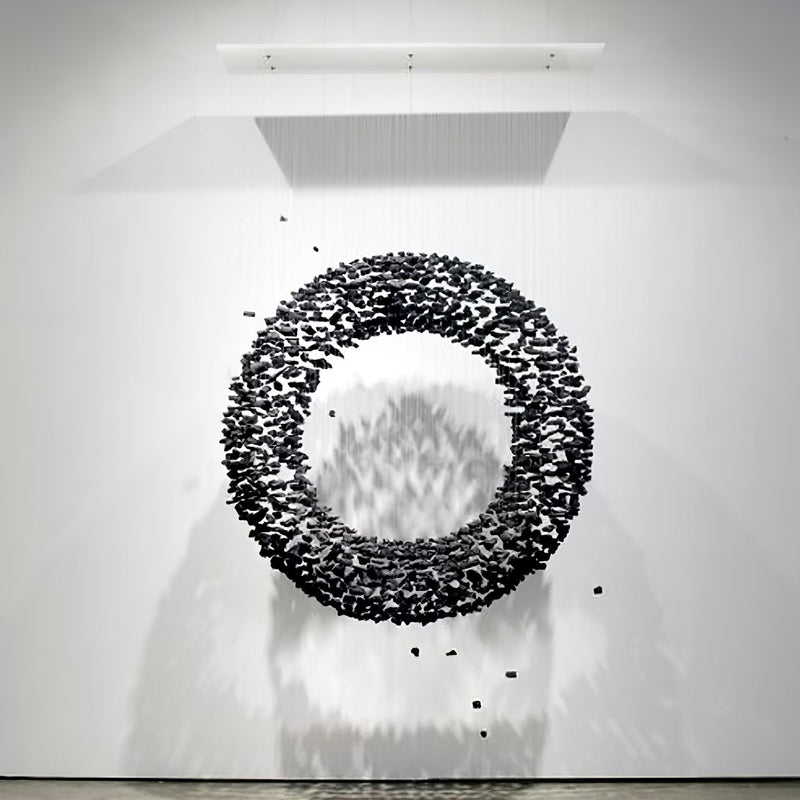 Charcoal Cascade Pixel Chandelier