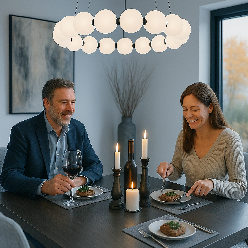 24-Inch Modern Acrylic Globe Chandelier – Minimalist Round LED Pendant Light