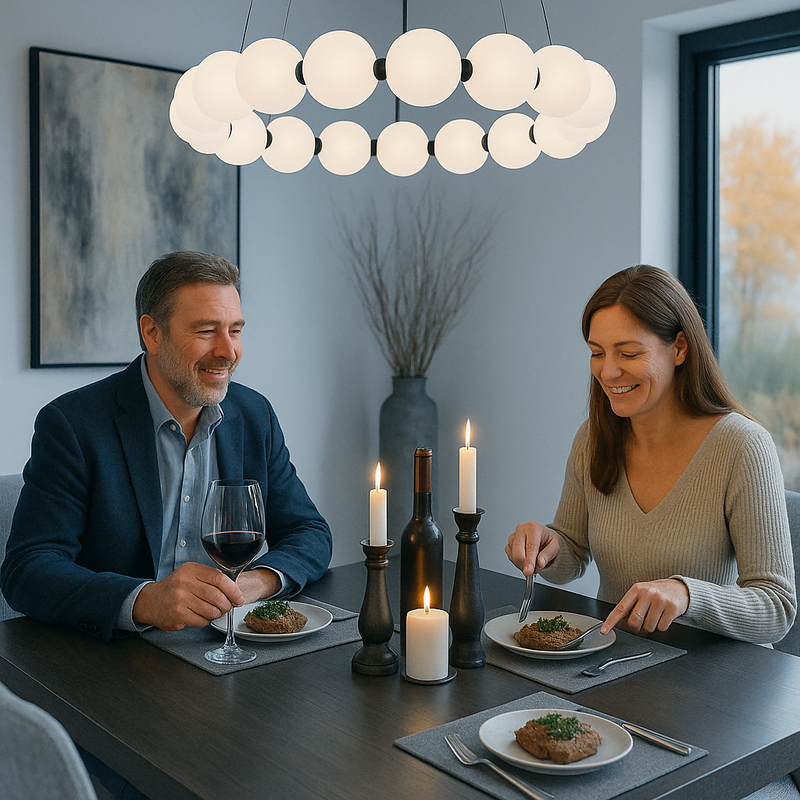 24-Inch Modern Acrylic Globe Pendant Light – LED Ceiling Chandelier