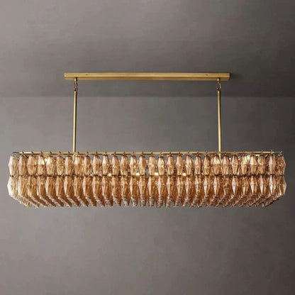 Chiara Smoke Glass Rectangular Chandelier 74" - Franing