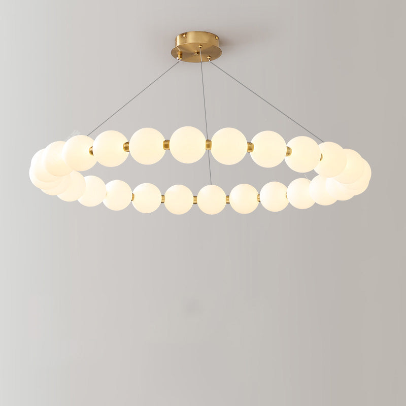 Acoji | Pearl Necklace Round Chandelier
