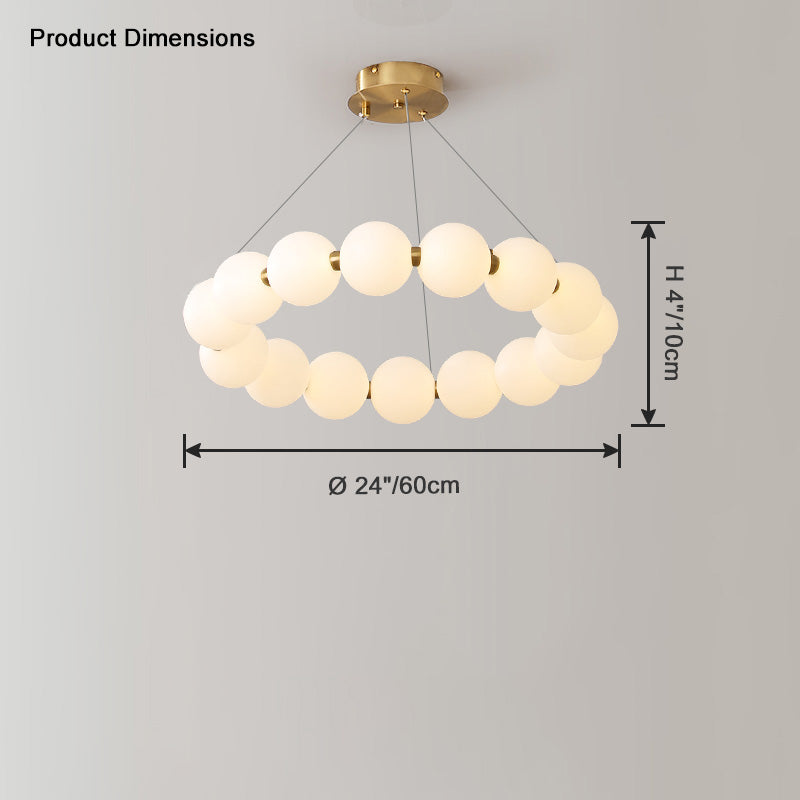 Acoji | Pearl Necklace Round Chandelier