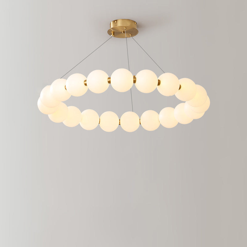 Acoji | Pearl Necklace Round Chandelier