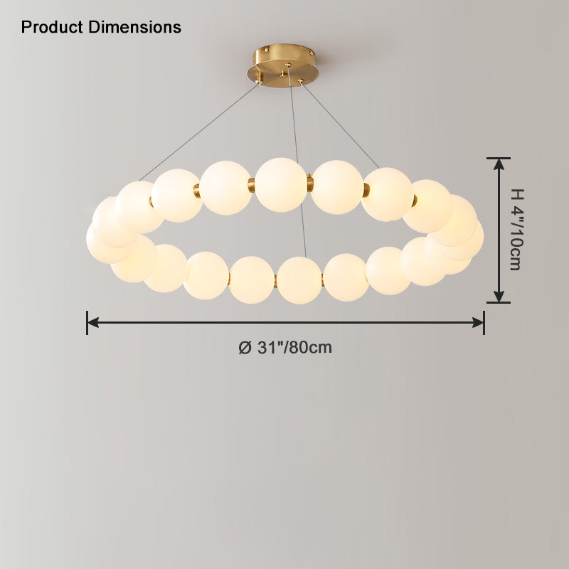 Acoji | Pearl Necklace Round Chandelier