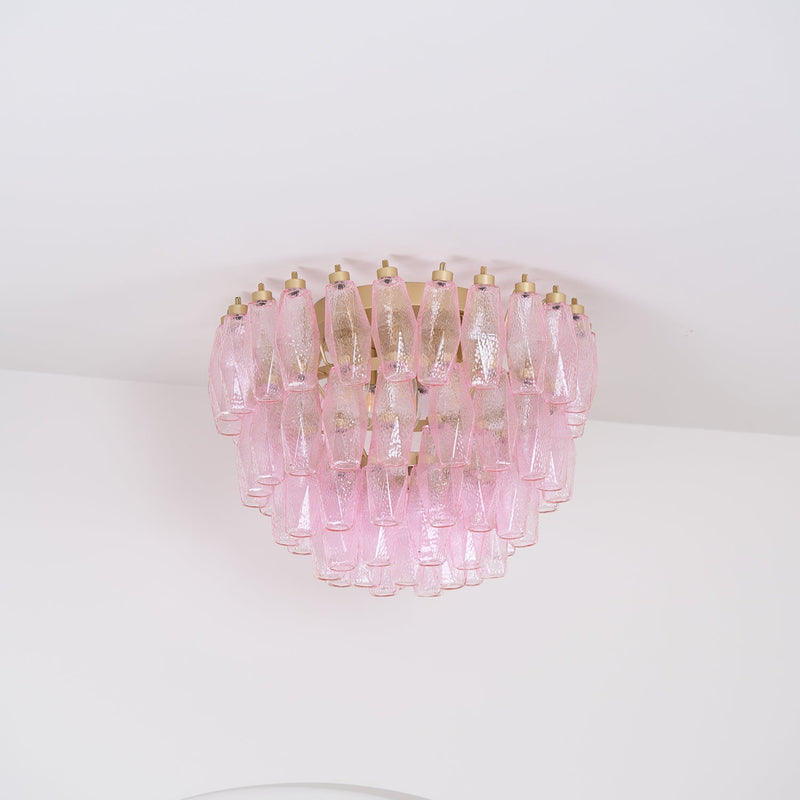 Poliedri Murano Pink Ceiling Light