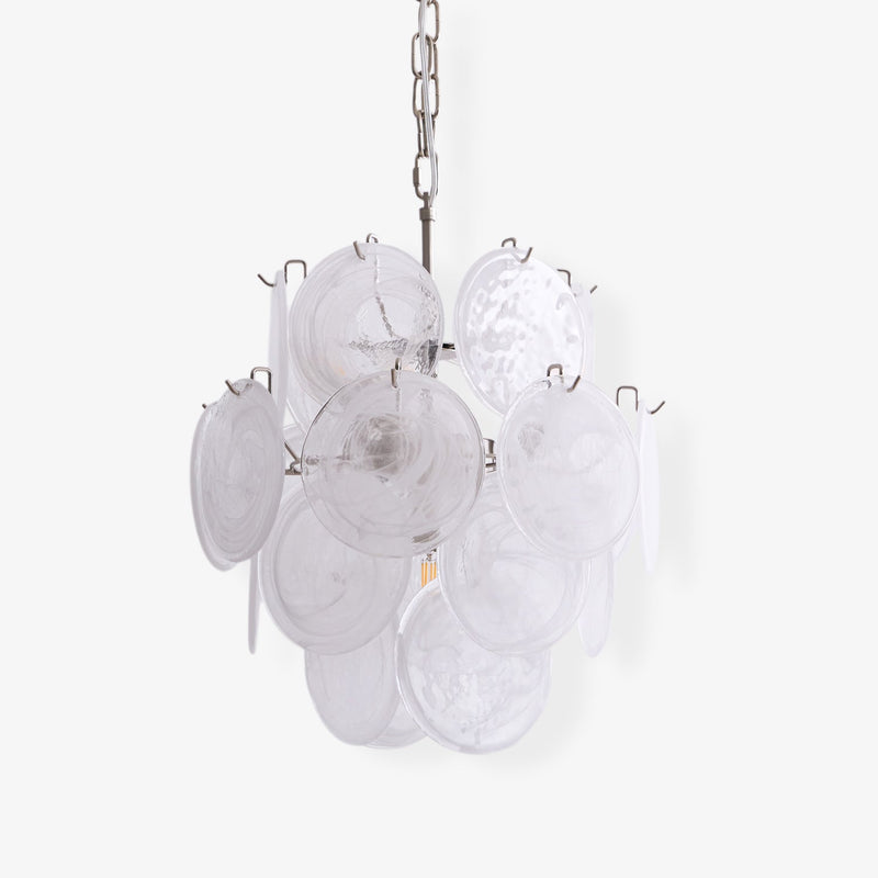 Aqua White Glass Murano Chandelier