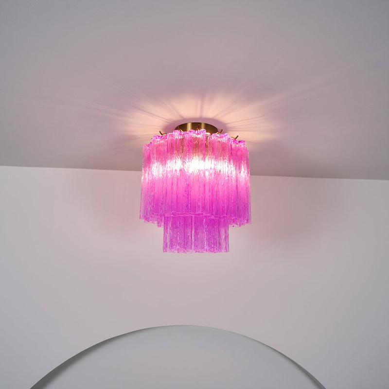 Fiora Rose Red Glass Ceiling Lamp