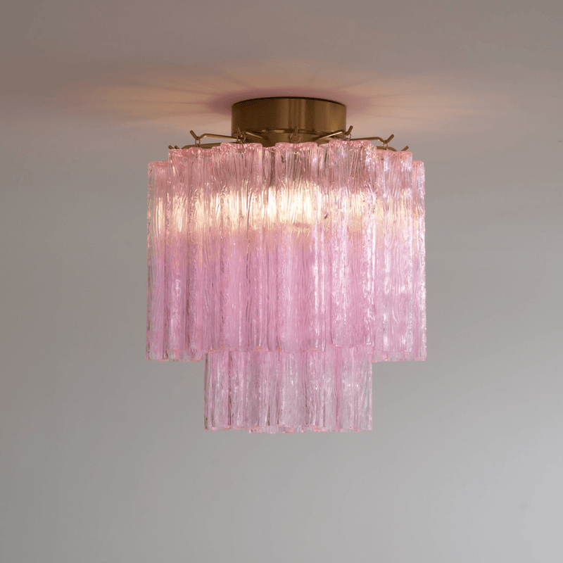Fiora Pink Murano Glass Ceiling Lamp