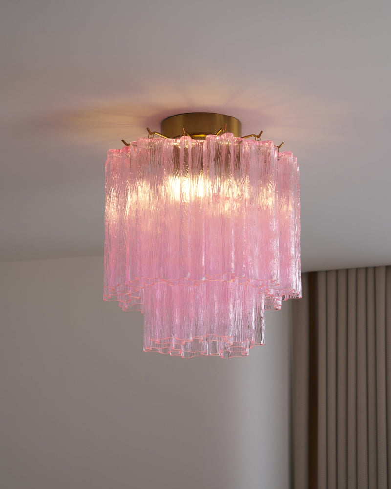 Fiora Pink Murano Glass Ceiling Lamp