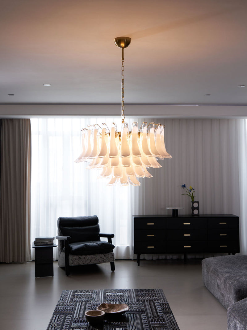 Fiora Pink Glass Chandelier