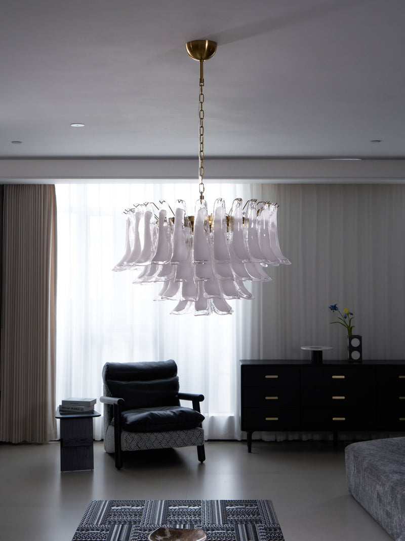 Fiora Pink Glass Chandelier