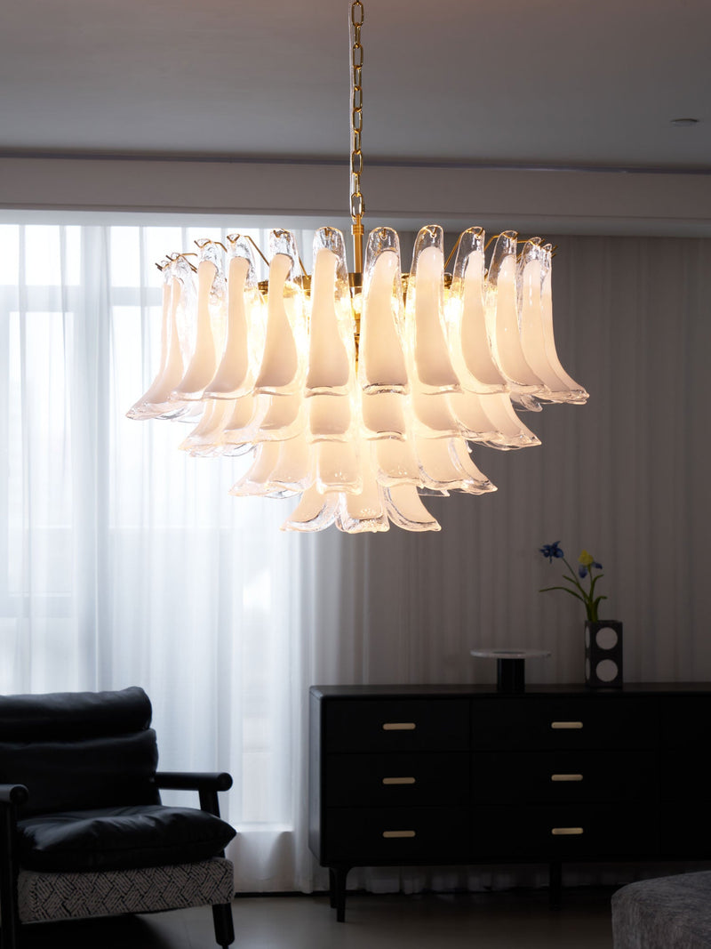 Fiora Pink Glass Chandelier
