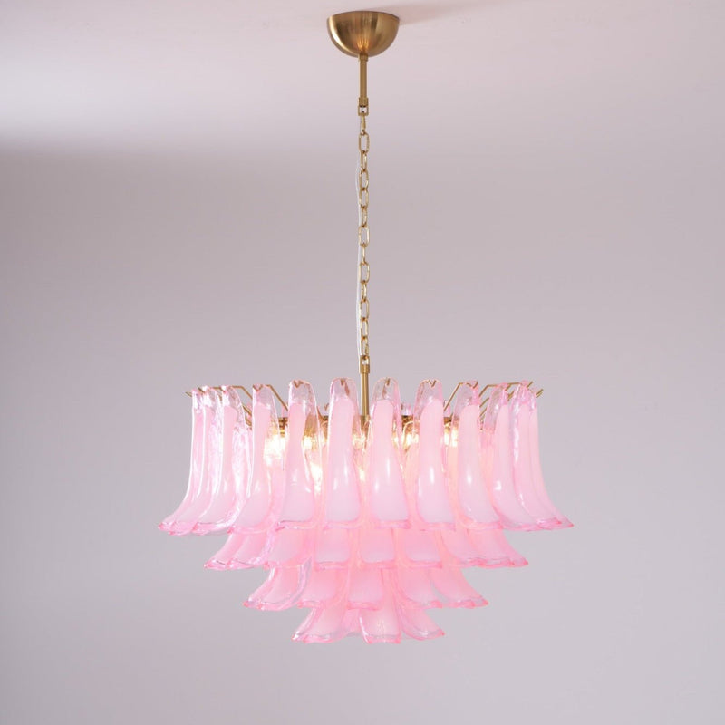 Fiora Pink Glass Chandelier