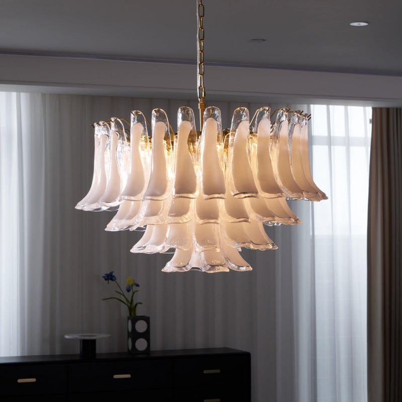 Fiora Pink Glass Chandelier