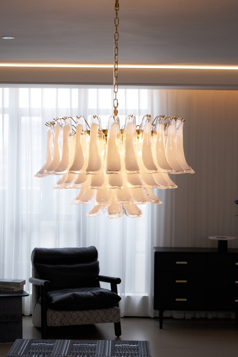 Fiora Pink Glass Chandelier