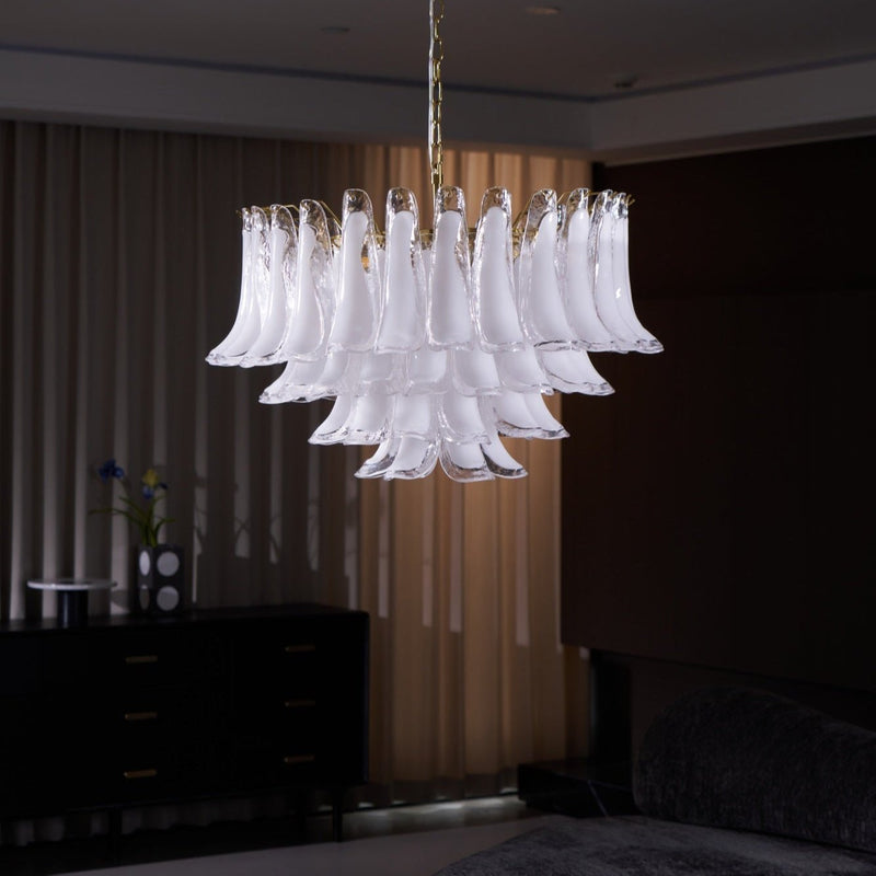 Fiora Pink Glass Chandelier