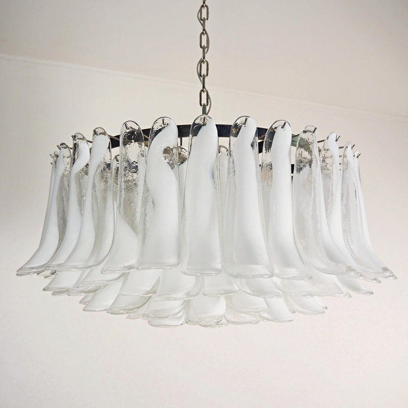 Petals White Murano Chandelier