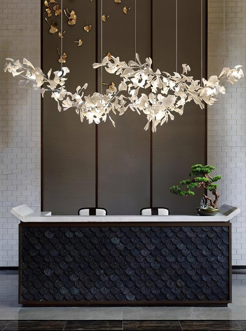 Double Layer Combination Gingko Chandelier