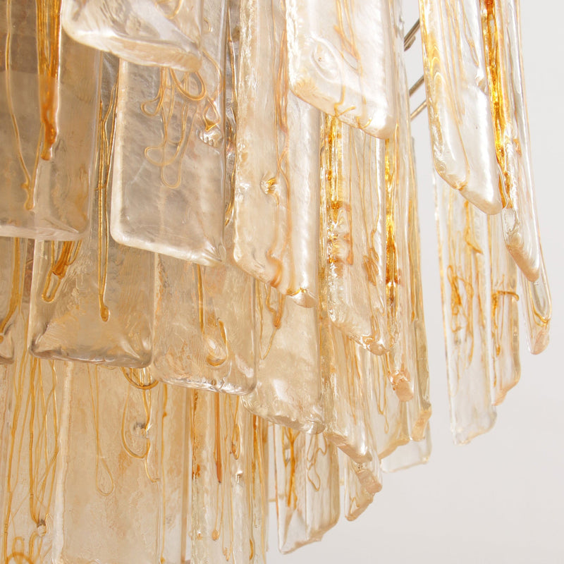 Golden Amber Murano Glass Chandelier