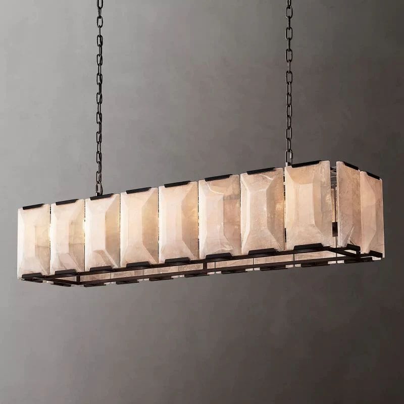 Huxley Calcite Rectangular Chandelier 54"