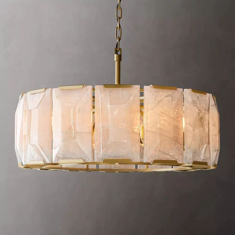 Huxley Calcite Alabaster Round Chandelier 31" - Franing