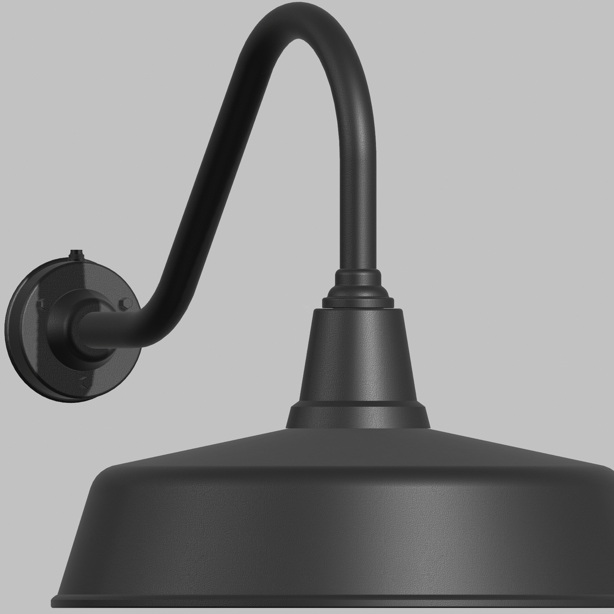 Dusk to Dawn Gooseneck Barn Light – Matte Black Outdoor Wall Fixture
