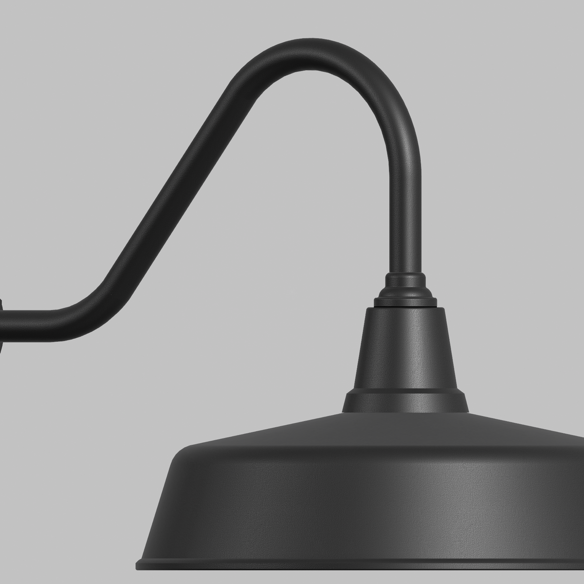 Dusk to Dawn Gooseneck Barn Light – Matte Black Outdoor Wall Fixture
