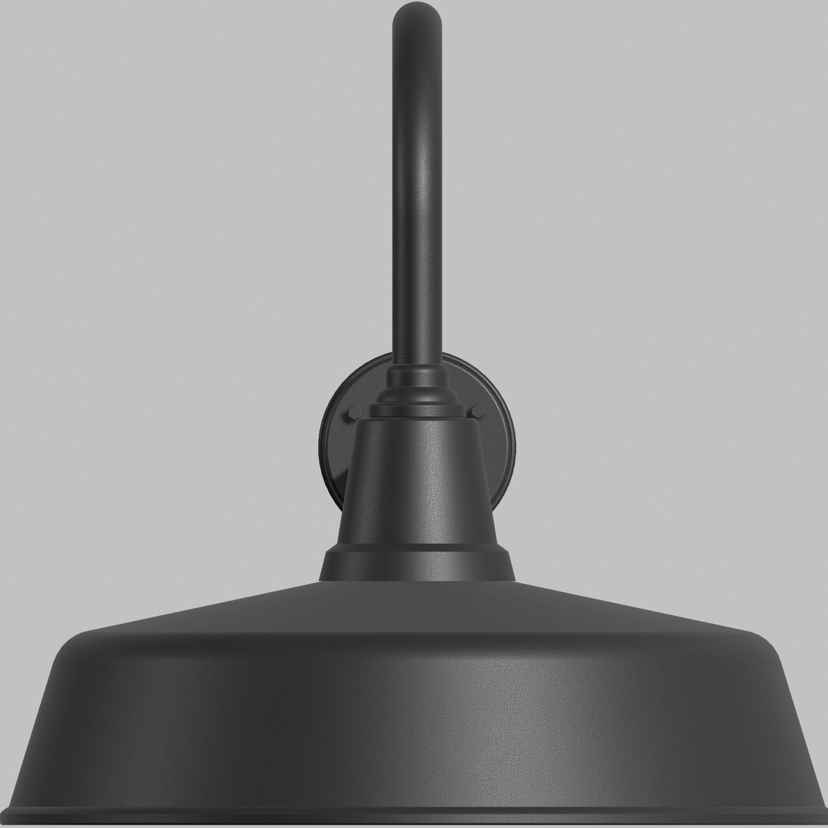 Dusk to Dawn Gooseneck Barn Light – Matte Black Outdoor Wall Fixture