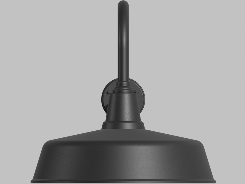 Dusk to Dawn Gooseneck Barn Light – Matte Black Outdoor Wall Fixture