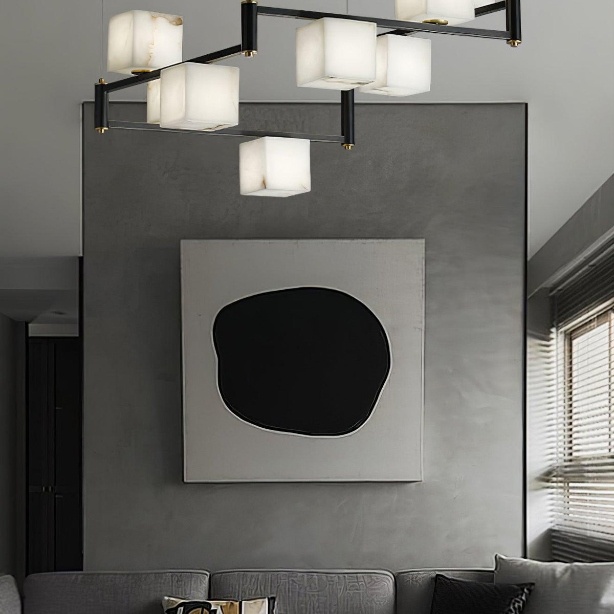 Alabaster Square Box Chandelier