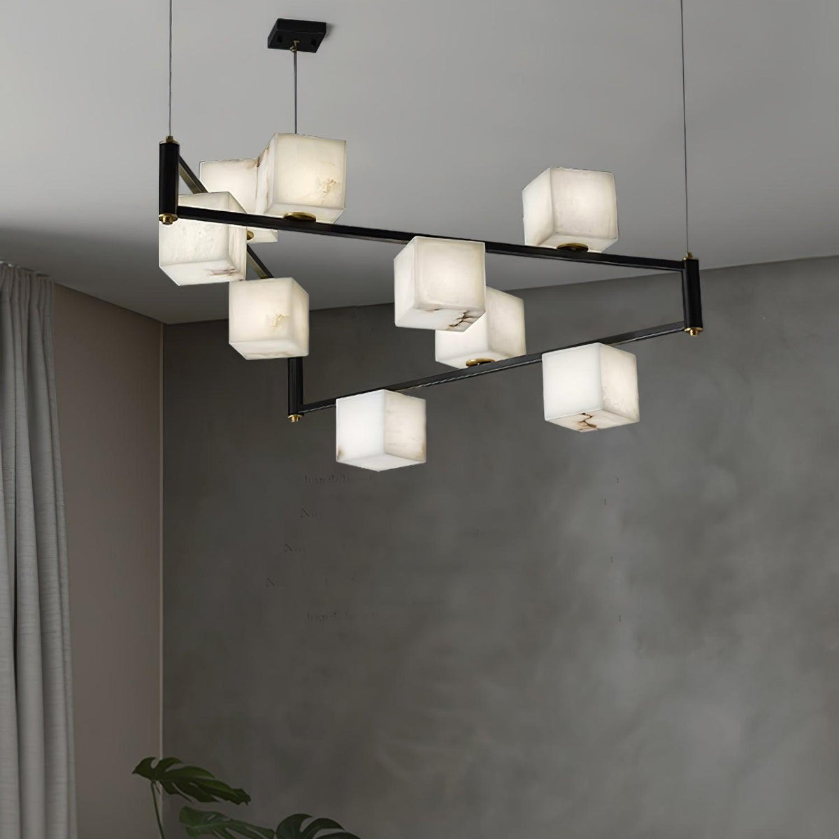 Alabaster Square Box Chandelier