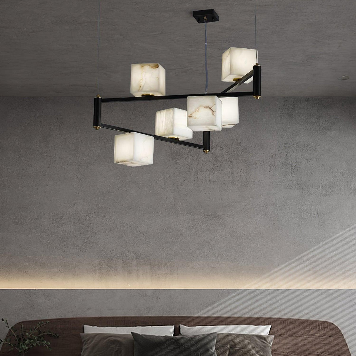 Alabaster Square Box Chandelier