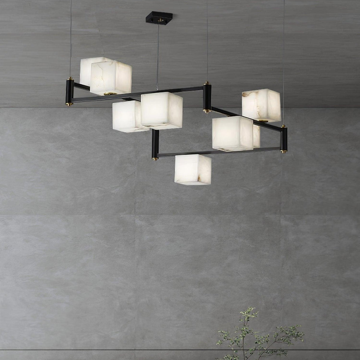 Alabaster Square Box Chandelier